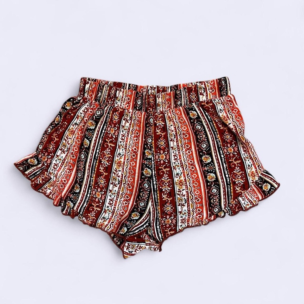Windsor Multicolor Boho Chic Patterned Mini Shorts Size Small